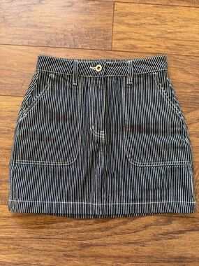 Chiquita Hickory Stripe Mini Denim Skirt Size 1 Workwear